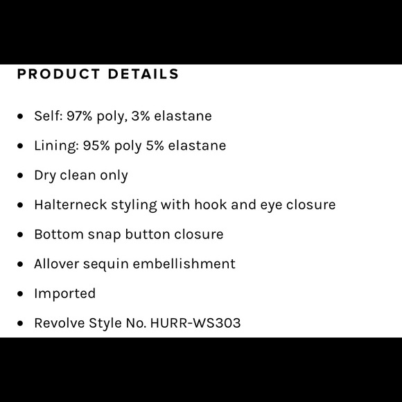 SAMPLE H:ours Sequin Halter Bodysuit Black S/2-4 - Picture 9 of 9